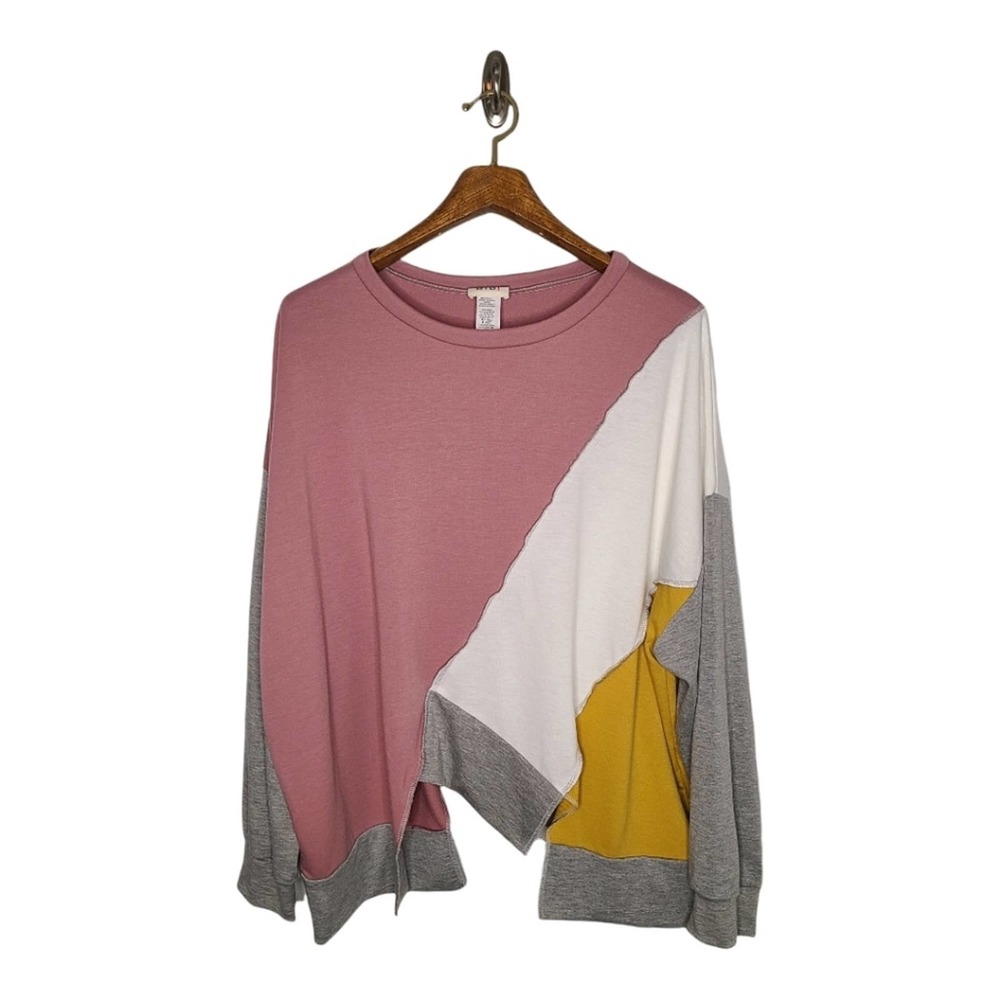Bibi Multicolored Color Block Oversized Top Sz Xl… - image 1
